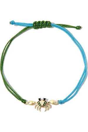 YVONNE LÉON Pulsera con cordón Crab en oro amarillo de 9kt con tsavorita