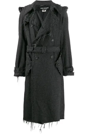 Comme des Garçons Gabardina con estampado a rayas diplomáticas