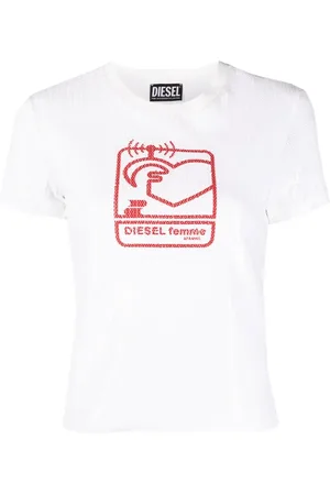 Diesel Playera con logo de lentejuelas