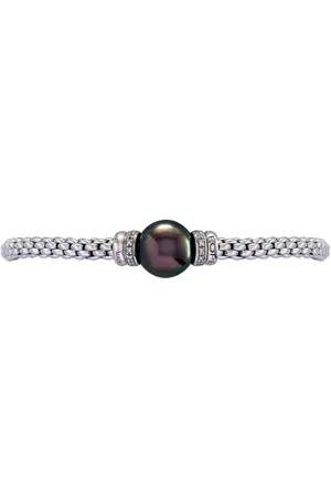 FOPE Pulsera Flexible en oro blanco de 18kt con diamantes y perlas