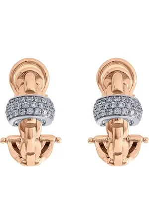 FOPE Arracadas en oro blanco y rosa de 18kt con diamantes en pavé