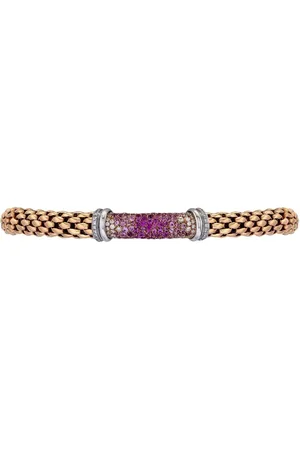 FOPE Pulsera Flexible en oro blanco y rosa de 18kt con diamantes y zafiros