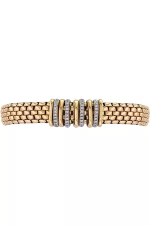 FOPE Pulsera Flexible en oro blanco y amarillo de 18kt con diamantes blancos