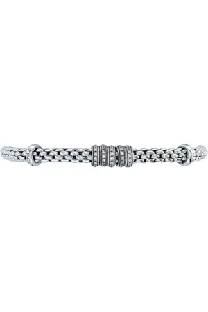 FOPE Pulsera Flexible en oro blanco de 18kt con diamantes en pavé