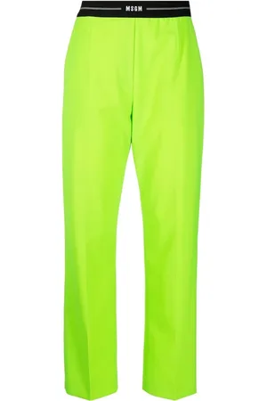 Msgm Pantalones de vestir con logo en la pretina