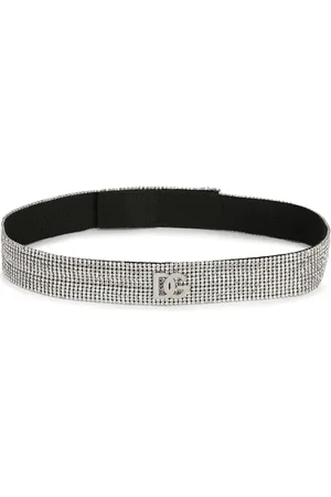 Dolce & Gabbana Cinturón de malla con cristales y logo DG
