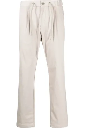 HERNO Pantalones rectos con cordones en la pretina