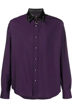 Roberto Cavalli Camisa con cuello de piel