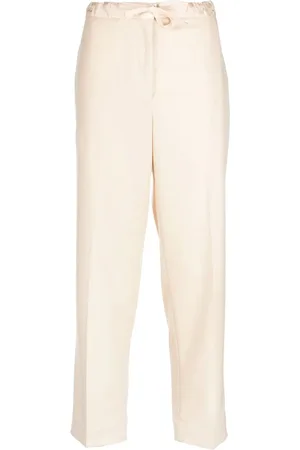 Jil Sander Pantalones capri con cordones en la pretina