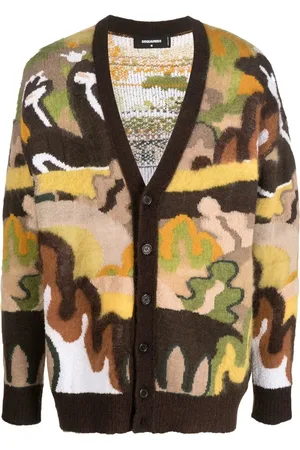 Dsquared2 Cárdigan Gouache tejido con estampado gráfico