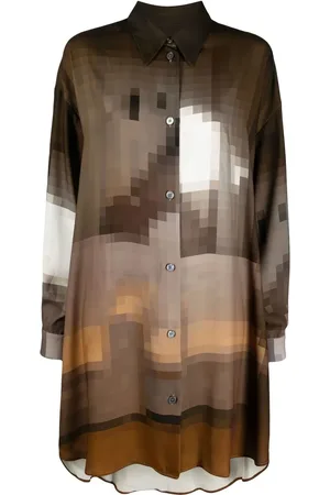 Maison Margiela Vestido camisero con estampado gráfico