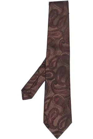 Etro Corbata de seda con estampado de cachemira