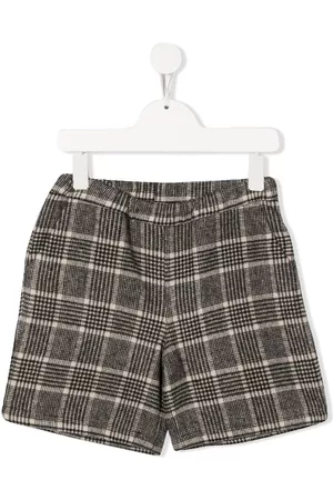 DOUUOD KIDS Shorts con tiro medio y estampado de cuadros