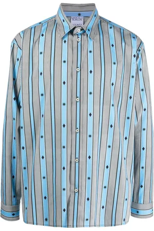 MARCELO BURLON Camisa con botones y rayas estampadas
