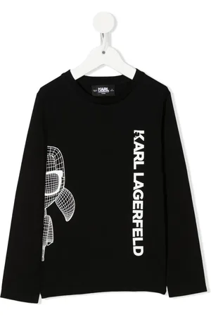 Karl Lagerfeld Playera manga larga con logo estampado