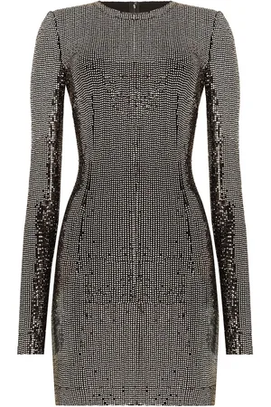 Dolce & Gabbana Vestido corto manga larga bordado con lentejuelas