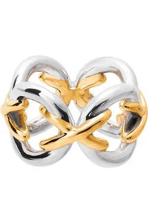 TANE México 1942 Anillo X en plata de ley y oro vermeil de 23kt con eslabones