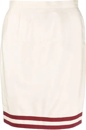 CHANEL Falda de seda lápiz 1980