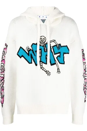 OFF-WHITE Hoodie tejida con detalle grafiti