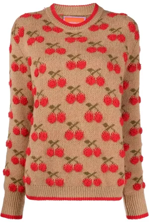 La DoubleJ Suéter con motivo de cerezas en intarsia