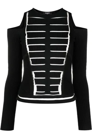 Balmain Top tejido con hombros descubiertos