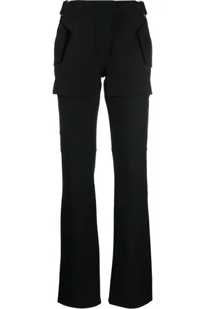 MISBHV Pantalones cargo con efecto de cuero