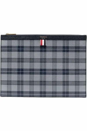 Thom Browne Portadocumentos mediano con cuadros tartán estampados