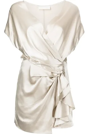 Michelle Mason Vestido midi con detalle drapeado