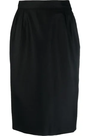 Saint Laurent Falda lápiz de cintura alta 1980