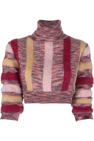 Dsquared2 Suéter corto a rayas con cuello vuelto