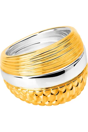 TANE México 1942 Anillo Fish Textured en oro vermeil amarillo de 23kt y plata de ley