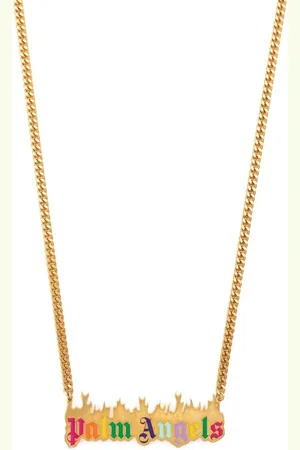 Palm Angels Collar de cadena con placa del logo