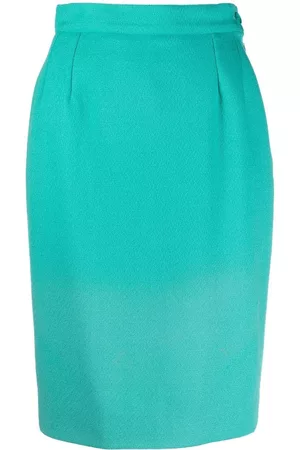 Saint Laurent Falda lápiz de cintura alta 1980