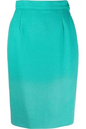 Saint Laurent Falda lápiz de cintura alta 1980