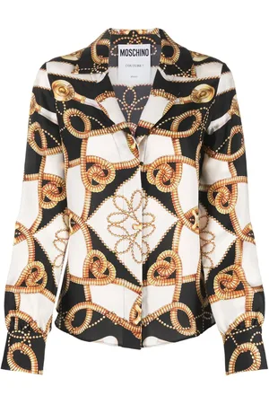 Moschino Camisa de seda con estampado Barocco