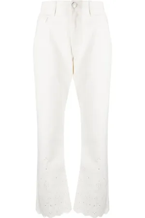 Staud Jeans rectos Noemie con ojales bordados
