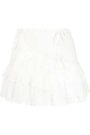 LOVESHACKFANCY Falda corta con volantes