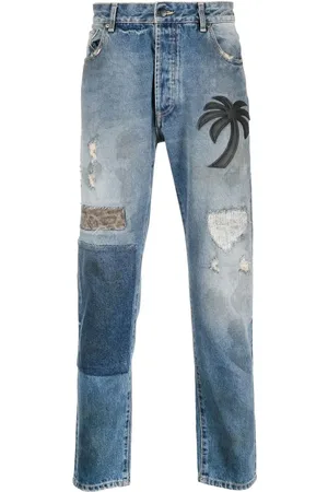Palm Angels Jeans rectos con diseño patchwork