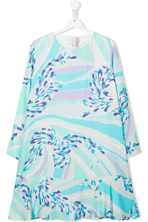 PUCCI Junior Vestido con peplum y estampado abstracto