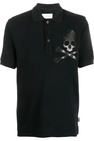 Philipp Plein Camisa tipo polo con parche Skull