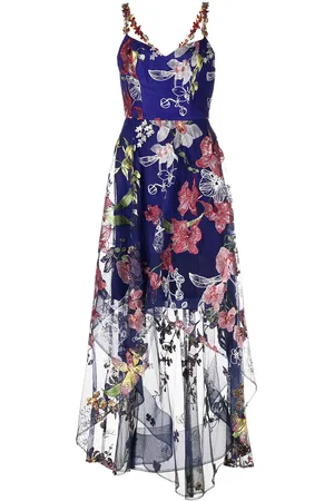 Vestido Forever 21 Oferta - Tropical Ruffle-Trim Mini Mujer Rosas Multicolor