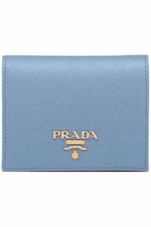 Prada Cartera compacta con letras del logo