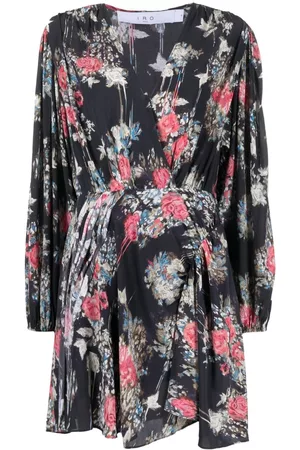 IRO Vestido corto con cintura floral ajustada