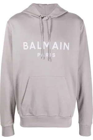 Balmain Hoodie con logo estampado y cordones