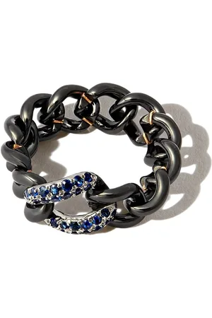 Shay Anillo de cadena barbada en oro de 18kt