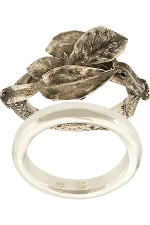 WERKSTATT:MÜNCHEN Anillo doble con motivo de hoja