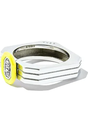 Eera Anillo en oro blanco de 18kt con diamantes y esmalte