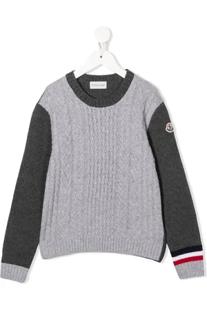 Moncler Suéter en tejido de ochos con cuello redondo