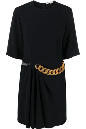 Stella McCartney Vestido corto drapeado con detalle de cadena