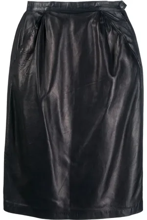 Saint Laurent Falda con cintura alta 1980